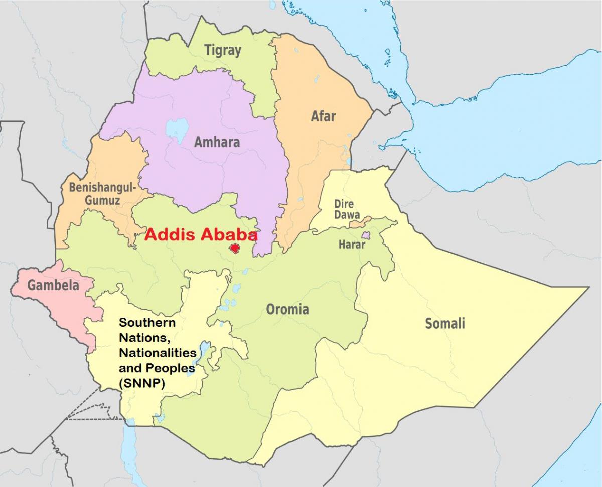 addis abeba, Etiopia harta lumii