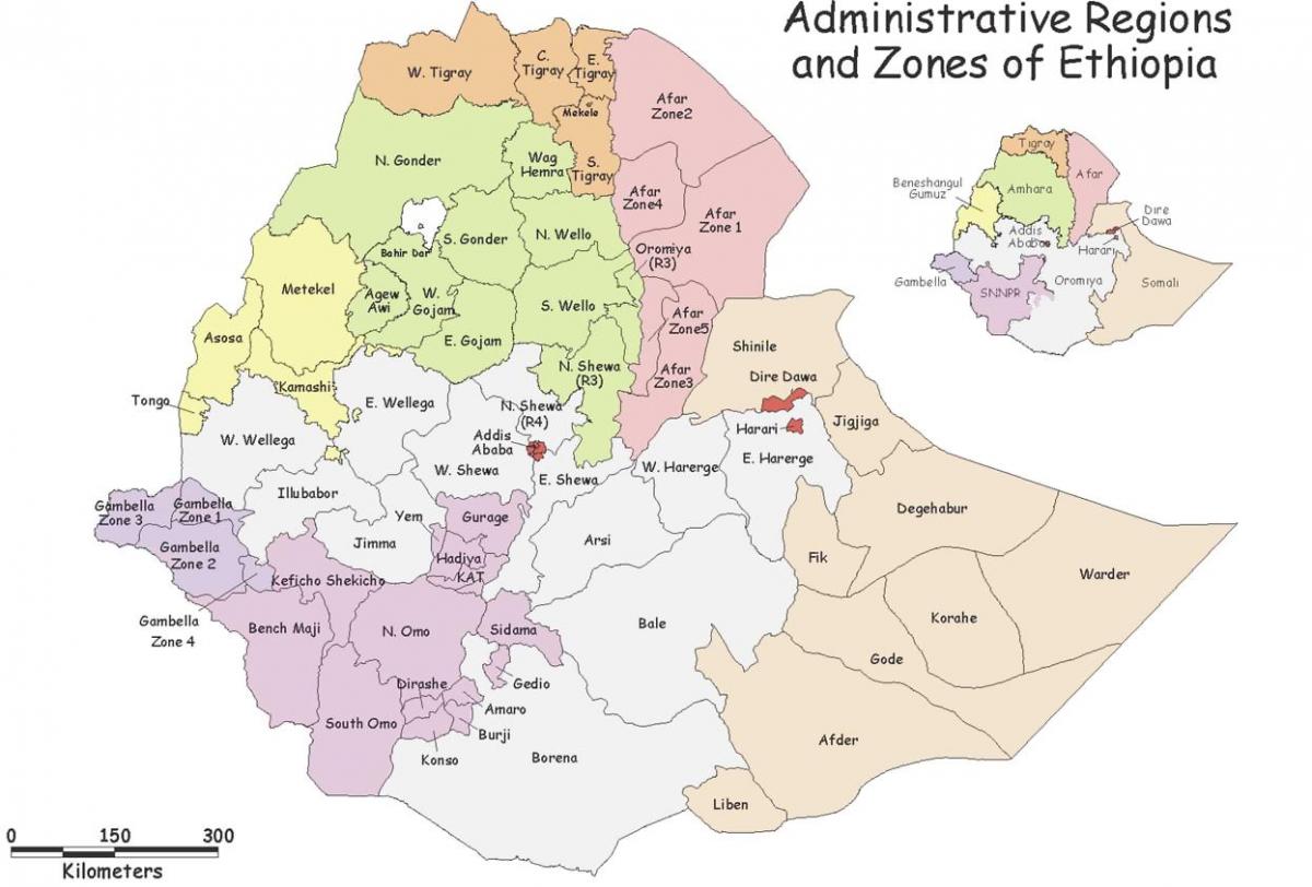 Etiopian harta de regiune
