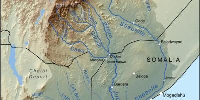 Etiopian bazinele hidrografice hartă