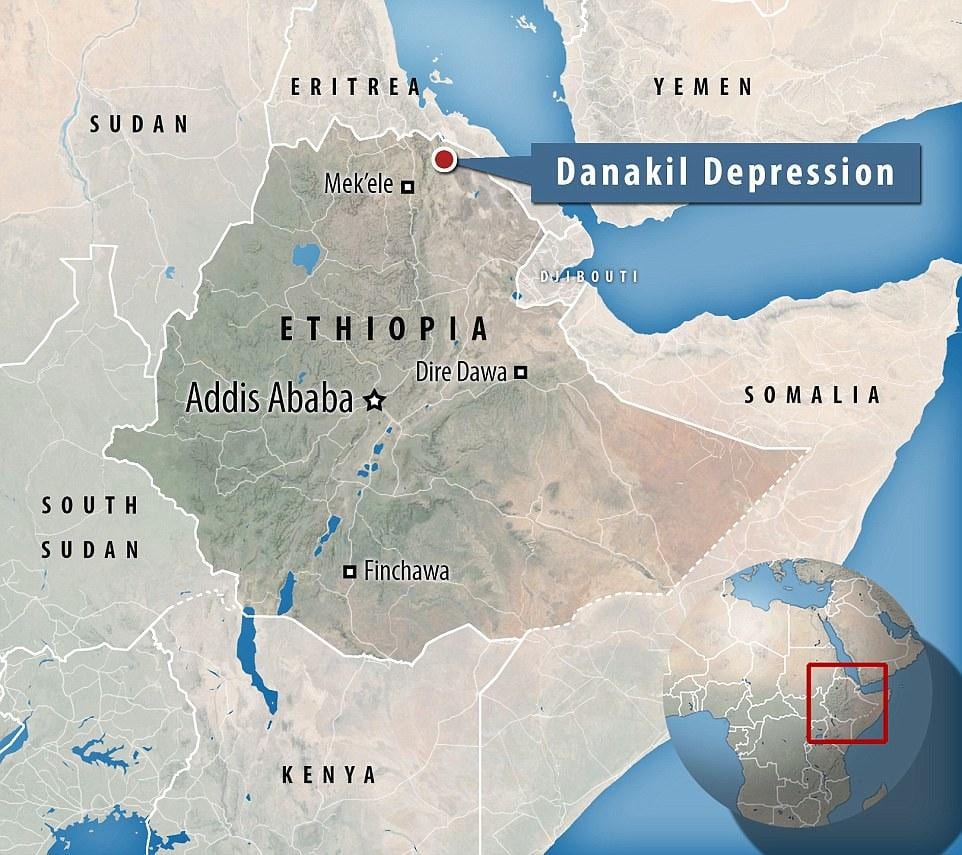 depresiunea danakil din Etiopia hartă