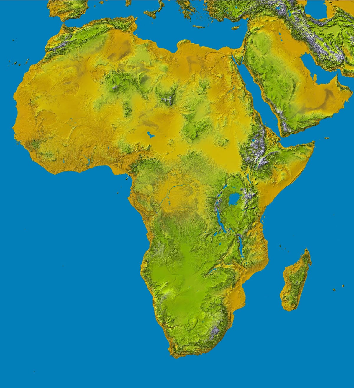 harta Ethiopian highlands pe lume