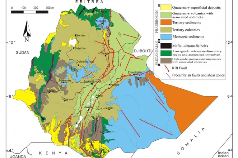 harta Etiopia resurselor naturale