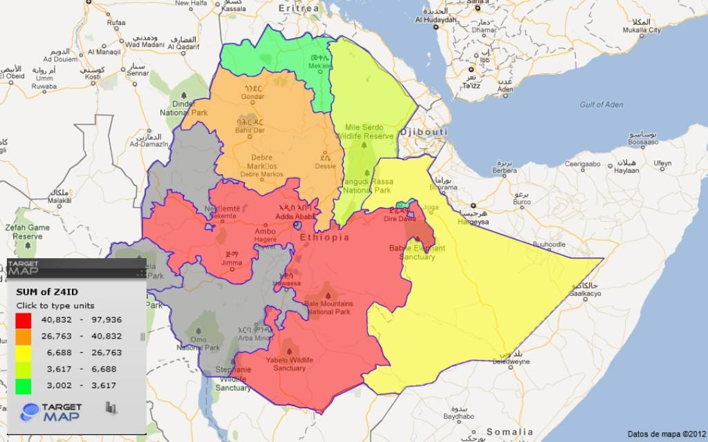 Etiopia provincii hartă