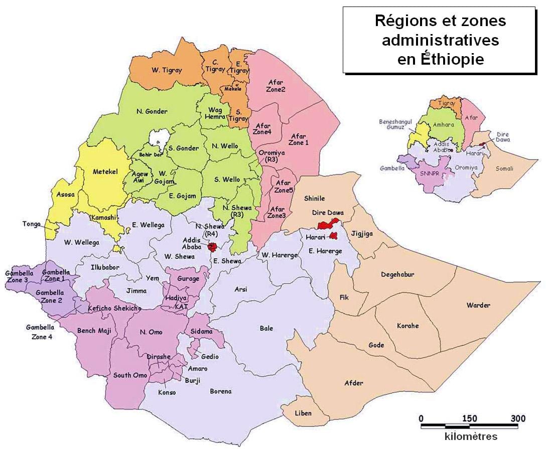 harta Etiopia administrative