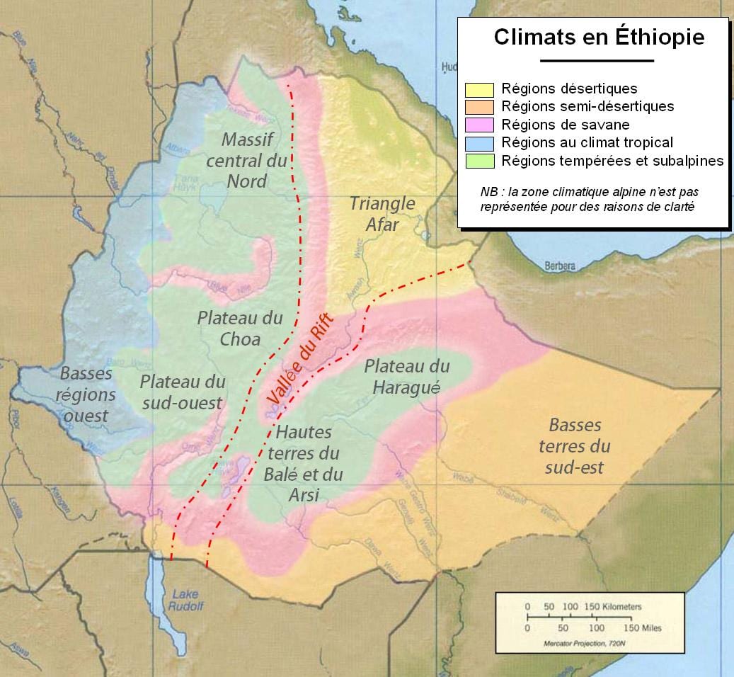 harta Etiopia climatice