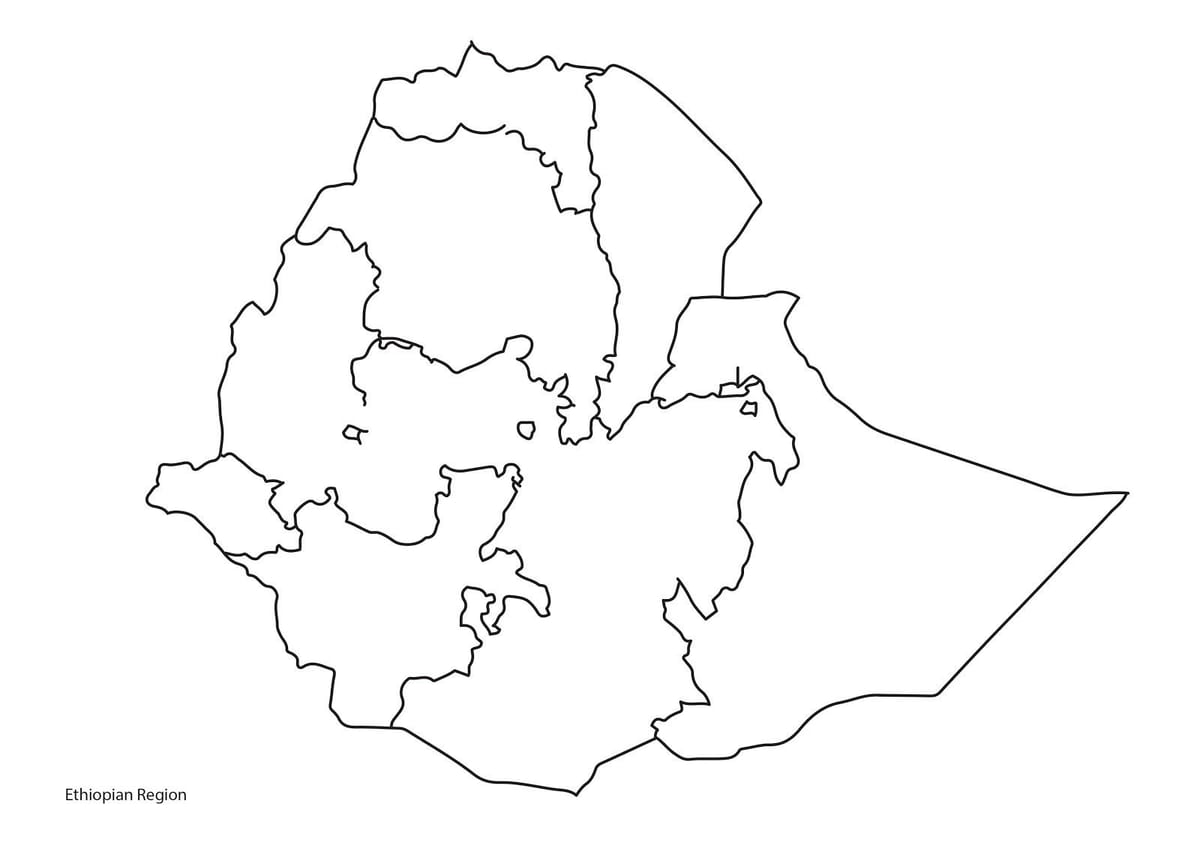 hartă goală din Etiopia