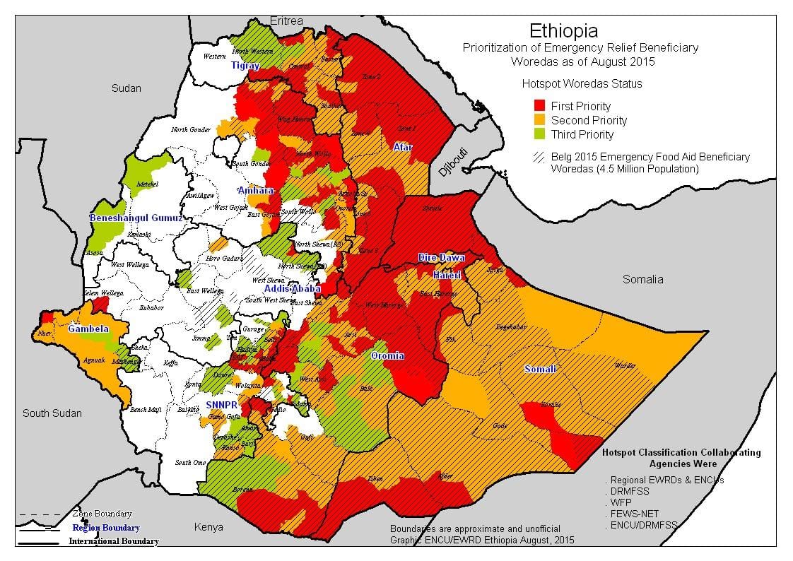harta Etiopia secetă