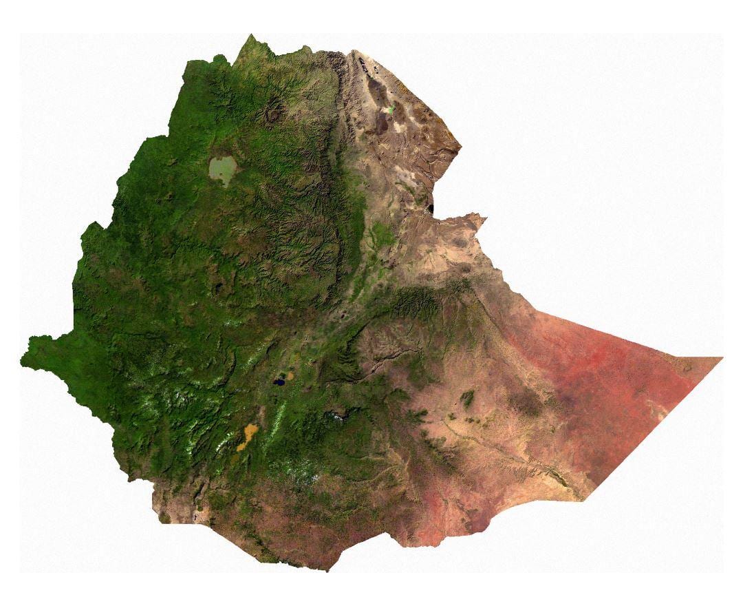 Etiopia harta satelit