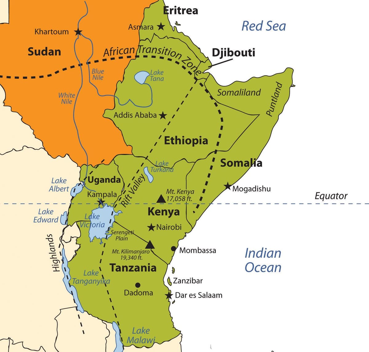 harta Etiopian platou africa