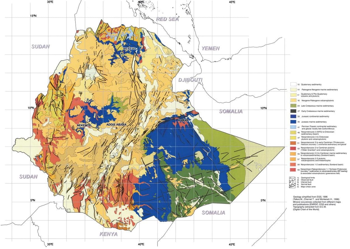 harta geologică harta din Etiopia