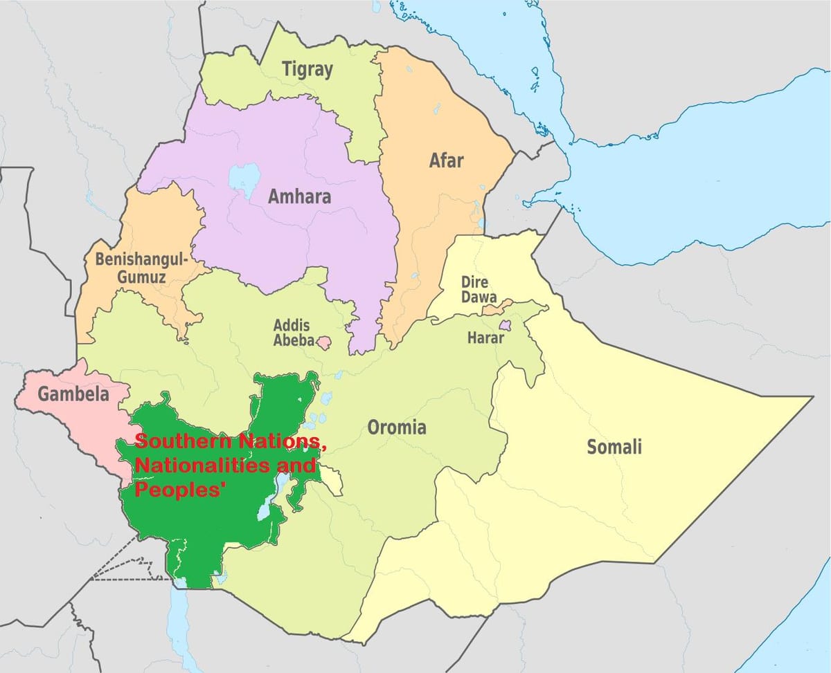 harta snnpr Etiopia