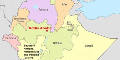 Addis abeba, Etiopia harta lumii