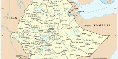 Harta curentă din Etiopia