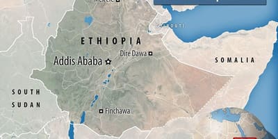 Depresiunea Danakil din Etiopia hartă