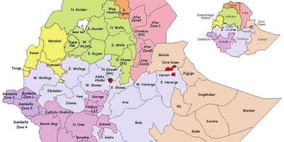 Harta Etiopia administrative