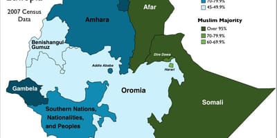 Harta Etiopia religie