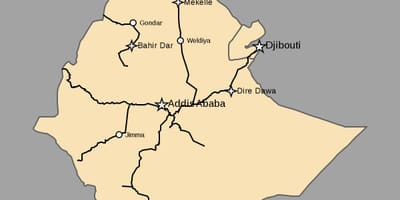 Harta Etiopia tren