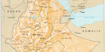 Harta de Etiopia în timpul derg